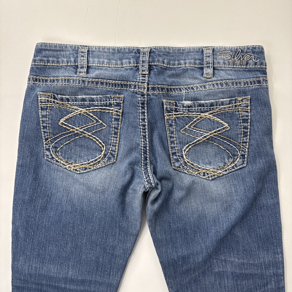 Silver Jeans Frances Capri Women W30 Blue‎ Denim Stretch Medium Wash L1268SVP356 - Picture 5 of 16